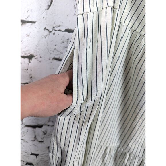 TORRID Tiered Midaxi Smocked Seersucker Off-Shoulder Boho Cottage Dress Size 5X - Picture 7 of 12